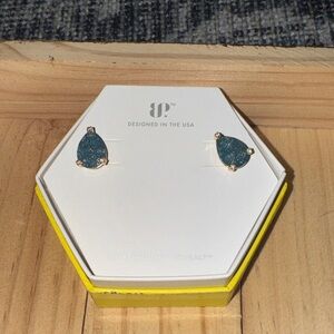 Blue Ice Crystal Stone Stud Earrings